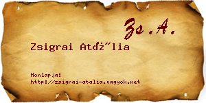 Zsigrai Atália névjegykártya